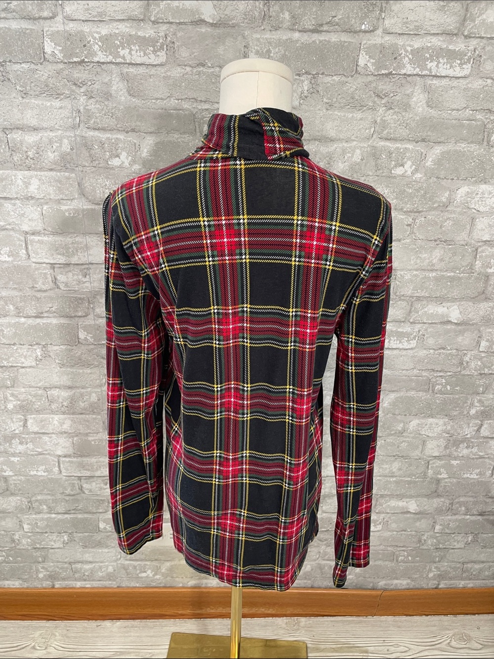 J.Crew Classic Stewart Plaid Tissue Turtleneck Top - Picture 4 of 7